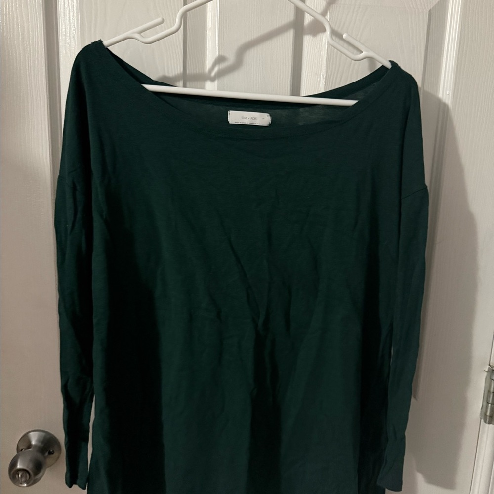 OAK + FORT Deep Green Long Sleeve Top